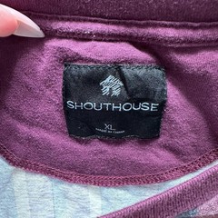 SHOUTHOUSE Shirt Mens XL Blue Striped BROOKLYN NEW YORK Embroidered Crewneck