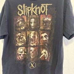Slipknot 1999-2009 Heavyweight Band T-Shirt Hanes Large Double Sided Y2K