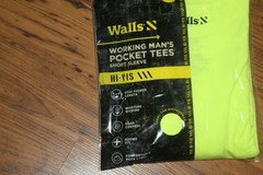 NIP Walls Working Man’s Pocket Tees S/S Hi-Vis Yellow – Medium – 2 Pack