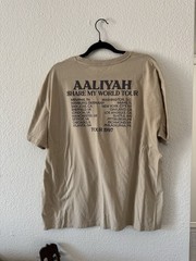 Aaliyah Share My World Tour 1997 Double-Sided Beige Graphic T-Shirt XL