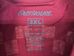 NWT Fasthouse “Gas & Beer” Mens Maroon T Shirt Size 2XL Cotton #8179