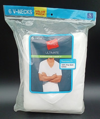 NOS Hanes ~ Ultimate Comfort Soft V Neck Tagless Shirts Mens Large 42″-44″