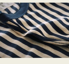 Mens Classic Henry Shirt Sailor Stripe T-Shirt Cotton Deck Sea Undershirt Causal