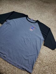 Vintage NASA Softball T Shirt 2XL Mens Gray Anvil Softball 2004 Raglan Sleeve