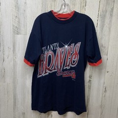 Vtg Salem Sports Atlanta Braves Double Cuff Blue T Shirt 1994 Single Stitch XL