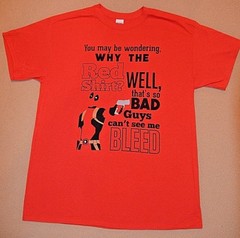 DEADPOOL Wondering Why Red T-Shirt Bad Guys can’t see me Bleed S M L XL 2X 3X