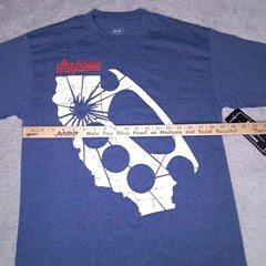 DTA Posse Rogue Status T-shirt Mens Medium Blue Brass Knuckles Rob Dyrdek Y2k