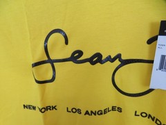 Vintage Sean John Shirt Mens 3XL Yellow City Logo Graphic Tee Short Sleeve y2k