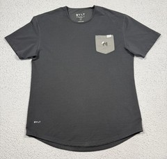 BYLT Drop Cut LUX Pocket Shirt Mens XL Black NTRS 2022 No Price Curved Hem Tee