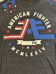 American Fighter by Affliction Men’s XL Gray Eagle Graphic T-Shirt Double Sided