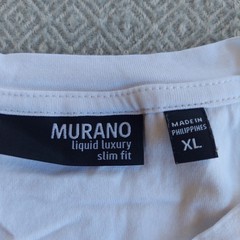 Murano Liquid Luxury Slim Fit White Graphic T-Shirt Palm Springs Mens XL
