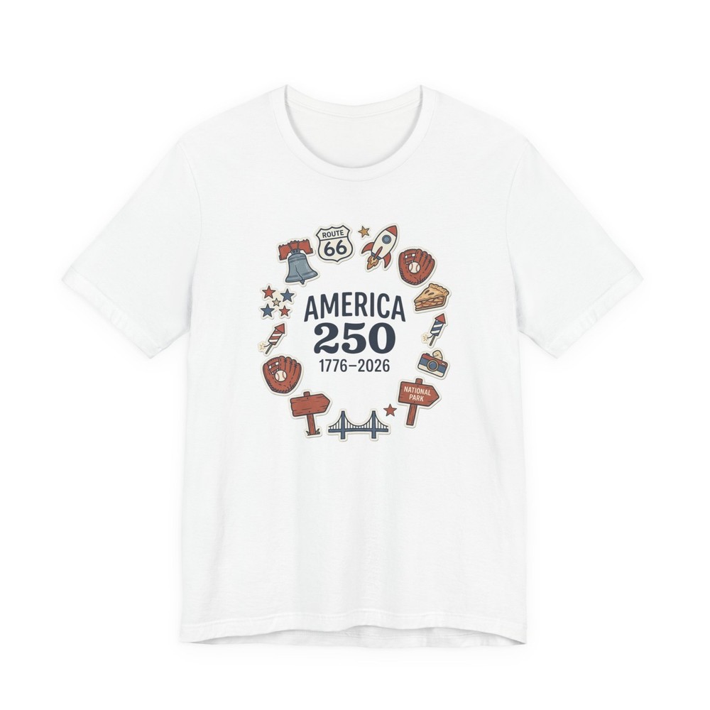 America 250 1776-2026 Jersey Tee | 4th of July Patriotic Anniversary