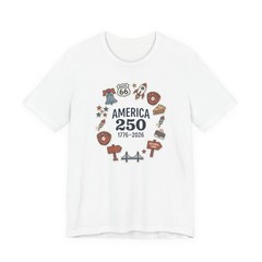 America 250 1776-2026 Jersey Tee | 4th of July Patriotic Anniversary