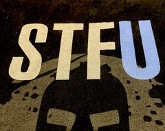 Spartan Gear STFU T Shirt / Men’s (M) Black Cotton MADE IN USA Patriotic