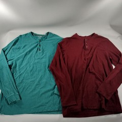 Lot of 10 Pull Over Long Sleeve T-shirts Mens Size M/L/XL/2XL