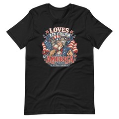 Loves Ice Cream and America too Funny America 250th 1776 – 2026 Unisex T-shirt
