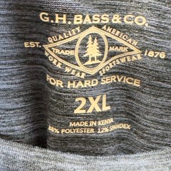 G.H. Bass & Co Mens 2XL Blue Performance T Shirt Stretch Short Sleeve Crew Neck