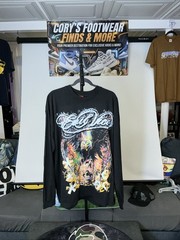 Evil Vice Flaming Bald Eagle Men’s Size 2XL Long Sleeve Black T Shirt NWT