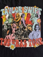 SPACE 46 Taylor Swift The Eras Tour Black Graphic Crew Neck Cotton Tee M
