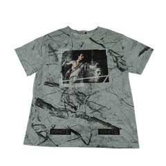 Sheshe’s Graphic Print T-Shirt Gray Marble Design Streetwear Fashion Mens Small
