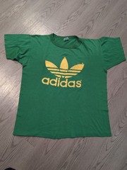 Vintage 70s Adidas Trefoil Big Logo Athletic Sportswear Graphic T-Shirt Size XL