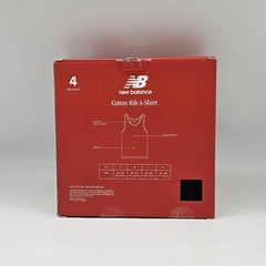 NEW BALANCE 4 Pack Men’s S M L XL Logo Cotton Ribbed Tank Tops White Black Gray