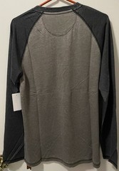 Flag & Anthem Men’s Two-Tone Henley Neck Shirt Long Sleeve Olive Charcoal Medium