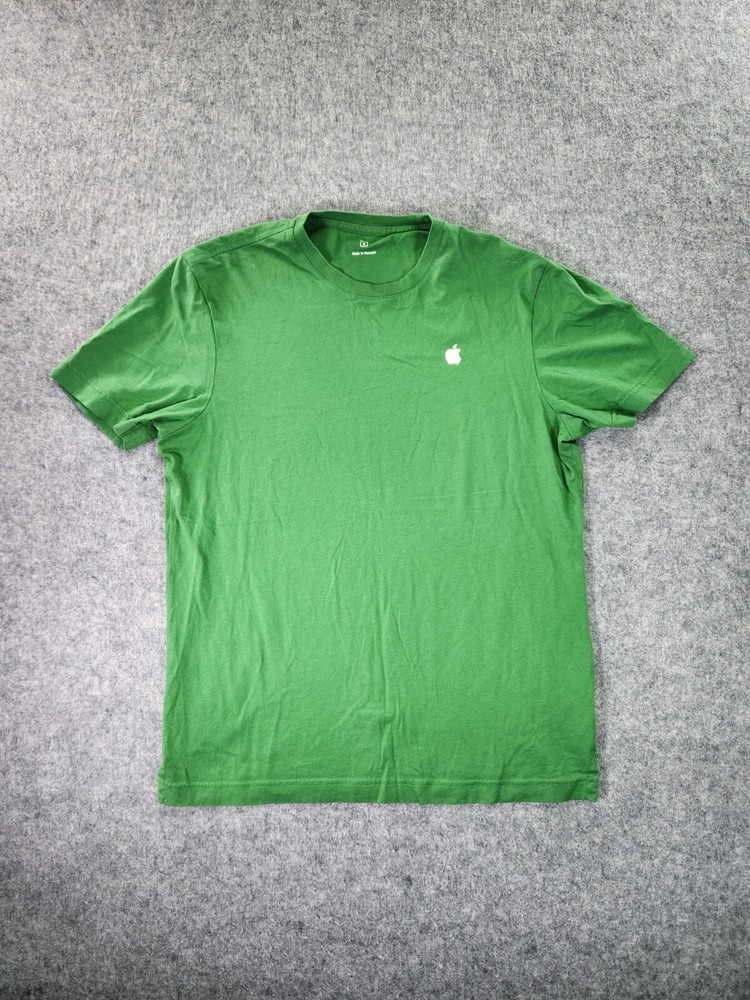Apple Store Employee T-Shirt Short Sleeve Size Small Green Cotton Crew Neck