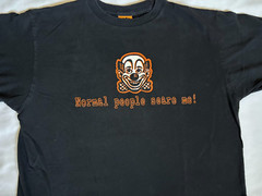 Vintage Normal People Scare Me Shirt Black Medium Clown Funny Skate Grunge Punk