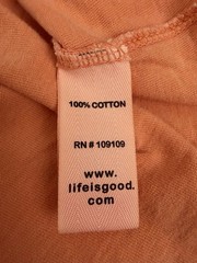 Life Is Good Shirt Mens XL Orange Short Sleeve T-shirt Mountain Climbing Hiking
