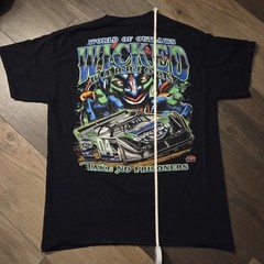 World of Outlaws Men’s Black Double-Sided Graphic Logo Crew Neck T-Shirt