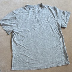 Men’s Gray Solid Jersey T-Shirt, Crew Neck Short Sleeve, Size S Regular Fit