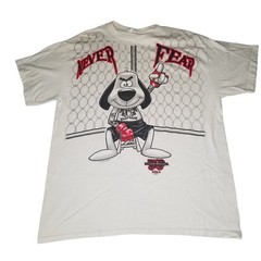Y2K MMA Series Underdog Never Fear T-Shirt Large Streetwear Vintage Cage Fight