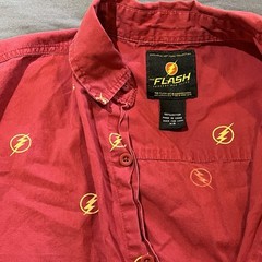 DC Comics The Flash Logo Button-Up Shirt Size XS