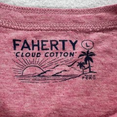 Faherty Cloud Cotton Henley Mens Large Long Sleeve Shirt Light Pink Pima Modal