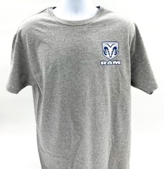 Gray T-Shirt w/ Dodge Ram Truck & “Guts Glory American Pride” Script – Licensed