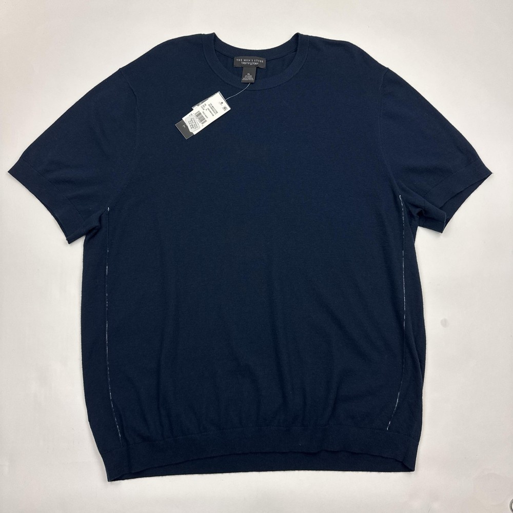 The Mens Store Bloomingdales Shirt Mens XL True Navy Cotton Cashmere Crewneck