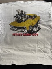 Only 1 of its Kind EXIST “STREET B-OUT”: DTG PRINT On 100% COTTON WHITE XLGE T’s