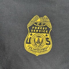 Vintage US Forest Service Police Polo Shirt Official Badge Detective USA Mens L