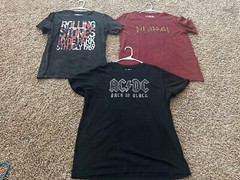 3x Adult Men’s Large L Rock Band T Shirts Led Zeppelin ACDC Rolling Stones NWOT