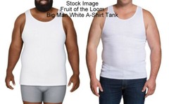 3 White Big Man 3XB 54-56 Inch A-Shirt Tanks Fruit Of The Loom 137-142 CM