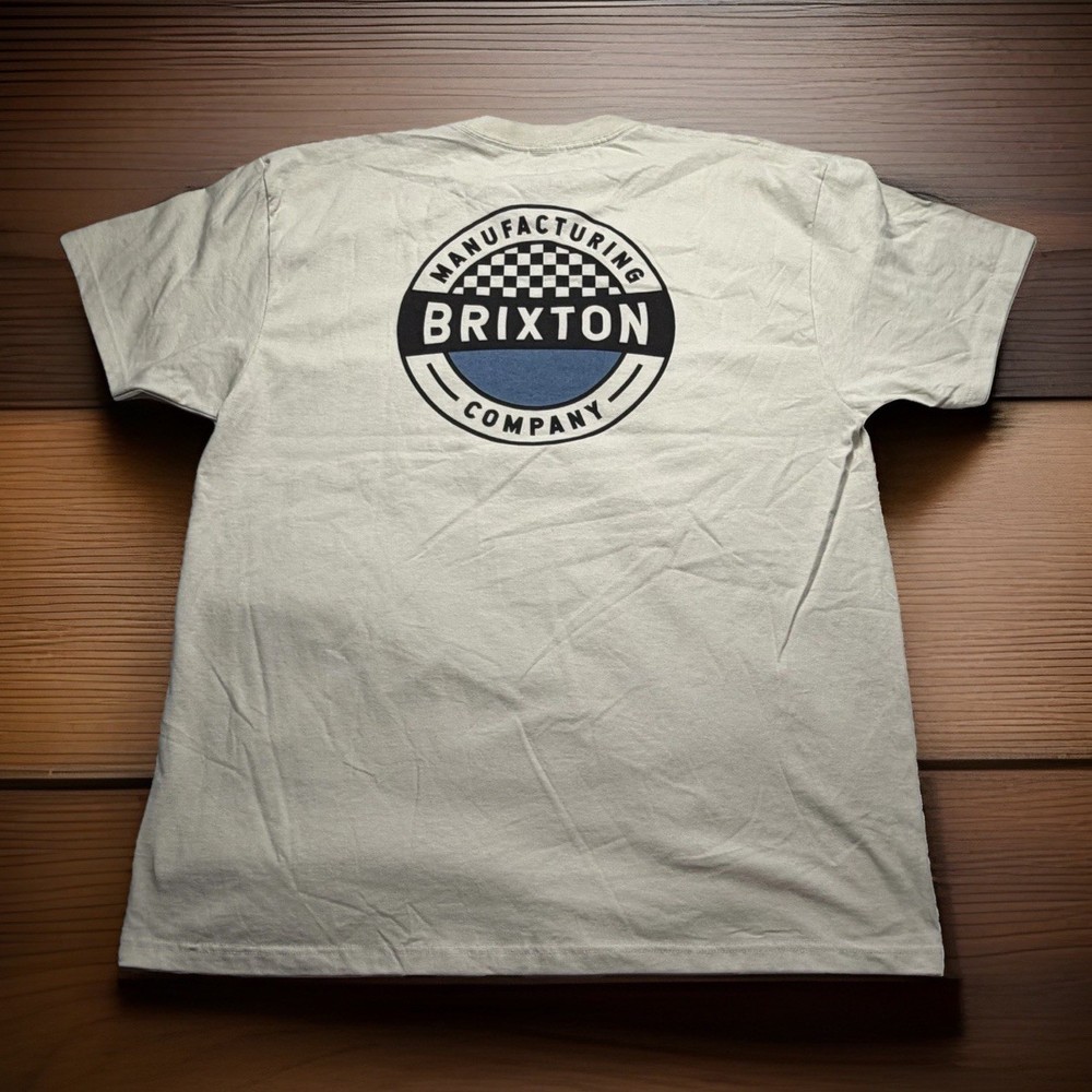 Brixton Checkered Biege NWOT Mens Standard Fit Shirt L Standard Fit B49/50