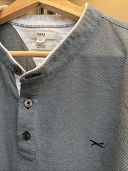 Brax Men’s Feel Good Henley Long Sleeves XL Ultralight, Easy Care, Gray/Blue