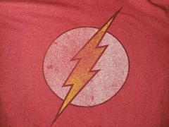 DC Comics THE FLASH Logo Distressed Red T-Shirt Adult X-Large