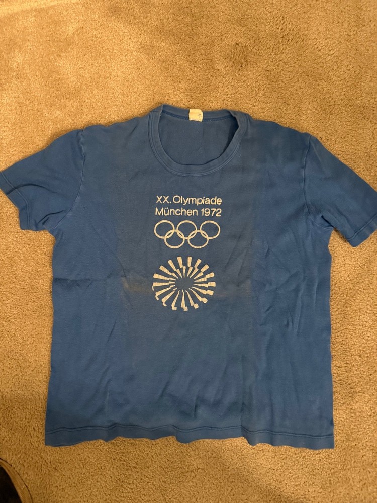 Vintage 1972 XX Olympiade Munchen Adult Small T-shirt, Blue