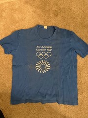 Vintage 1972 XX Olympiade Munchen Adult Small T-shirt, Blue