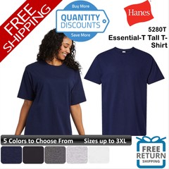 Hanes Men Essential-t Tall Short Sleeve Cotton & Blends T-shirt Up To 3XL 5280t