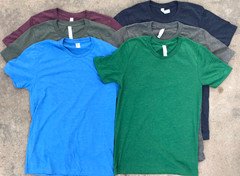 6 Pack 2XL shirt’s 5 Bella Canvas CVC3001 & 1 Blue AllMade, Assortment of Colors