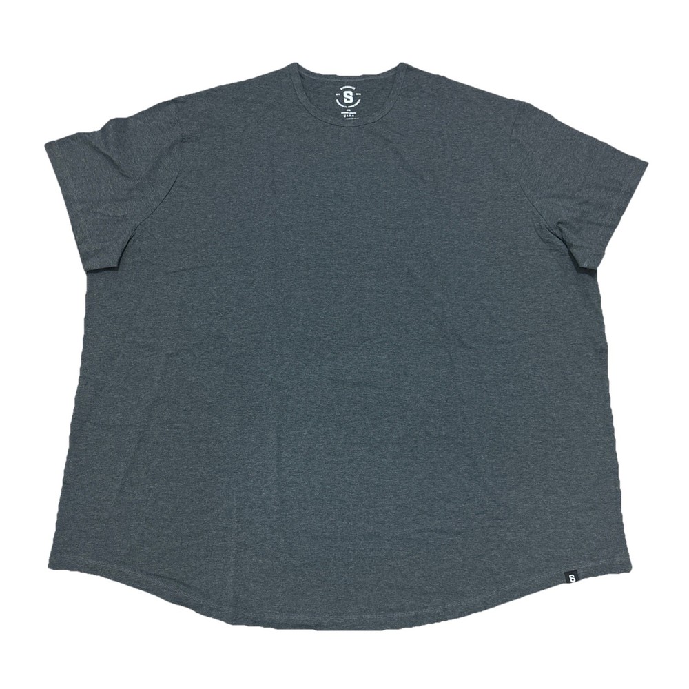 STRONGSIZE Men’s Big Tall 6XL Crew Neck T-Shirts Longer Length Heather Grey NWOT