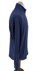 Blue Quarter Zip Pullover Top Mens M Medium Stretch Sports Casual 22” P2P